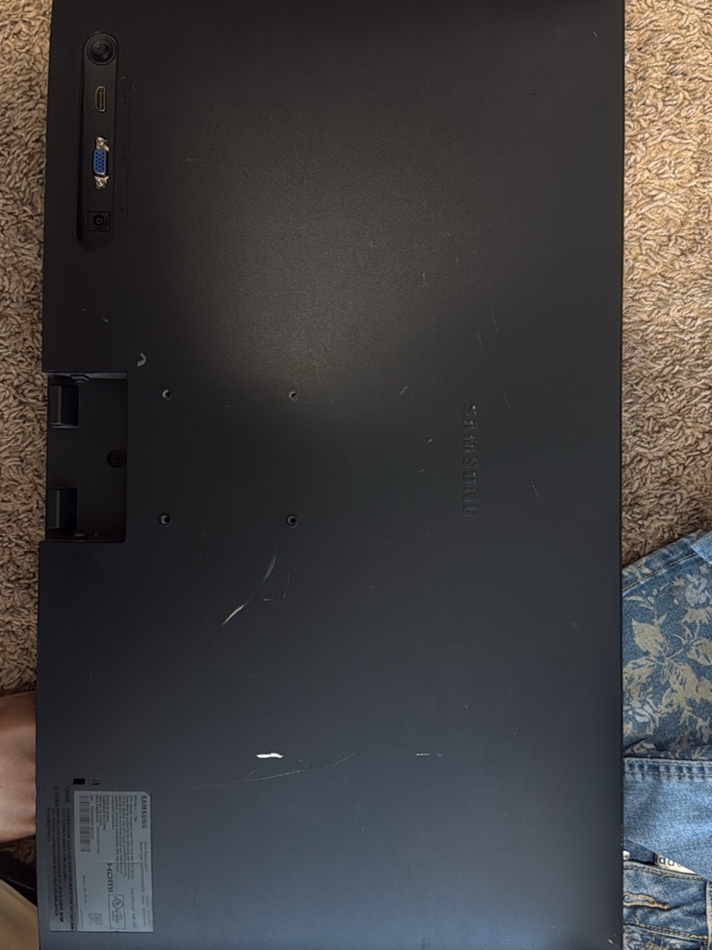 Samsung Black Computer Monitor Back Panel